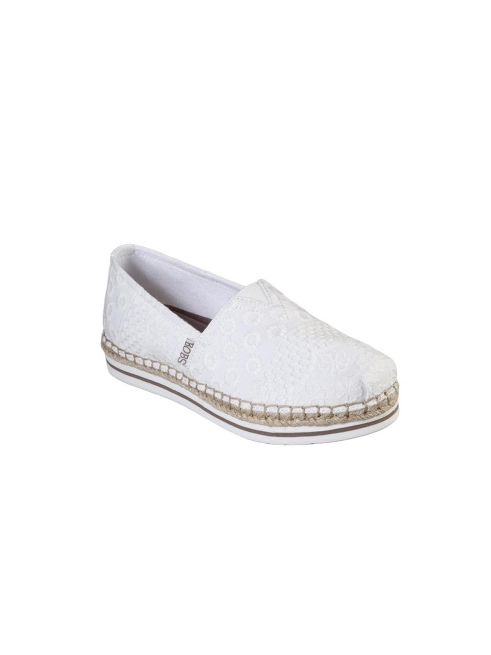 Bobs from Skechers white eyelet slipon casual Vanillacore espadrille shoes size9